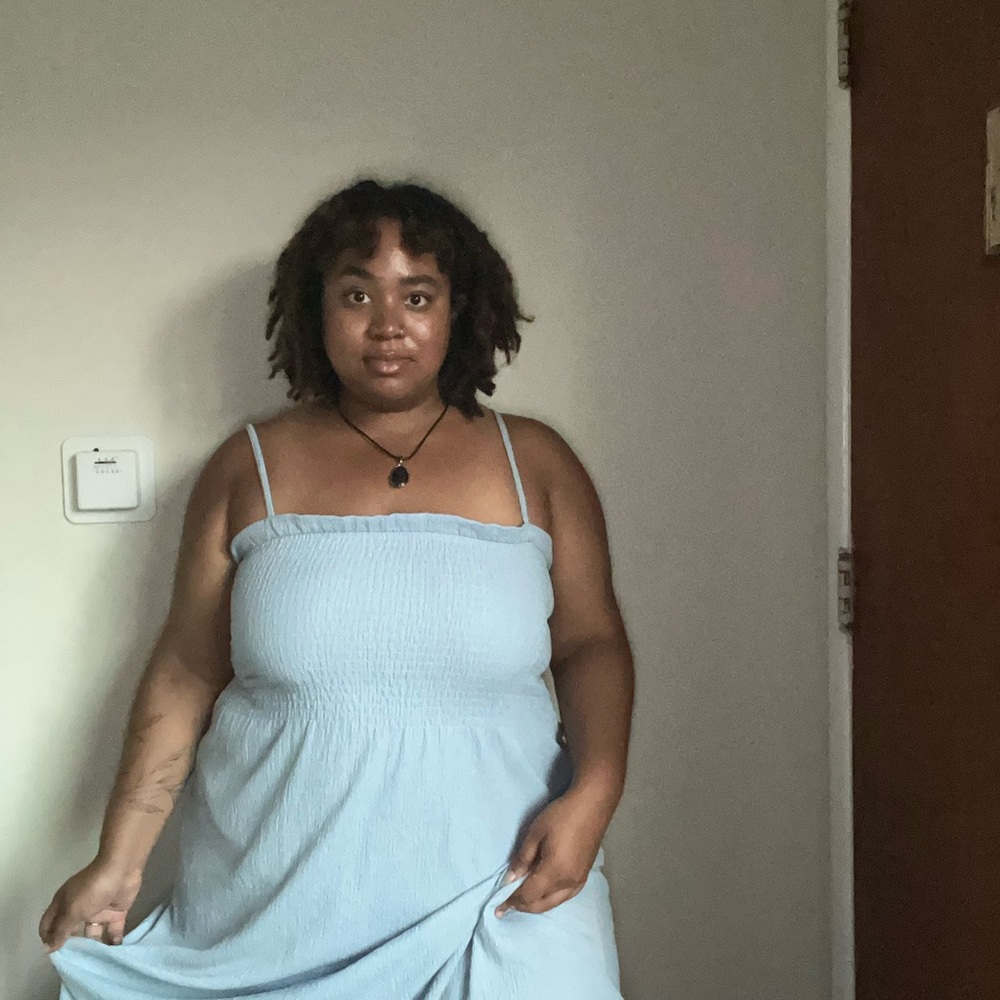 Simple Baby Blue Maxi Dress